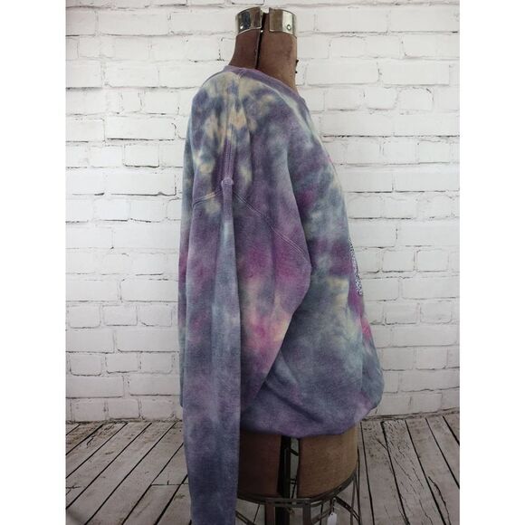 Rock & Roll World Tour Repurposed Tie Dyed Sweatshirt NEW L/XL - Picture 2 of 6